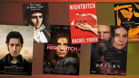 collage of books and films