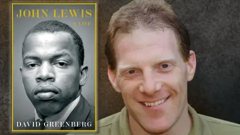 David Greenberg and the cover of his John Lewis biography