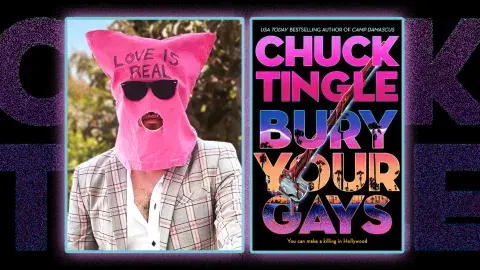 Chunck Tingle and his book cover Bury Your Gays