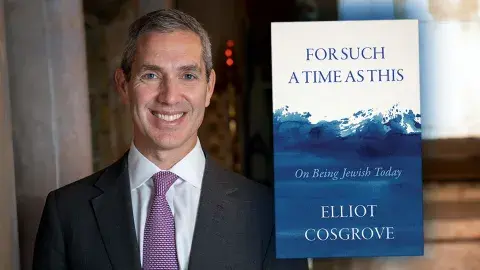Author Dr. Elliot Cosgrove and his latest book, For Such a Time as This: On Being Jewish Today