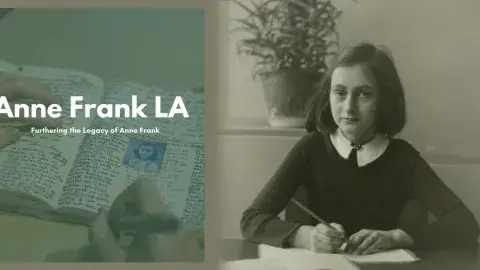 Anne Frank at her desk in her Montessori school, 1940