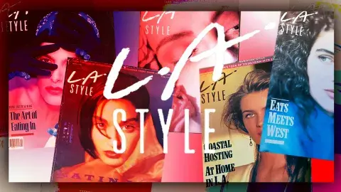 LA Style logo over a collage of 1980's LA Style covers