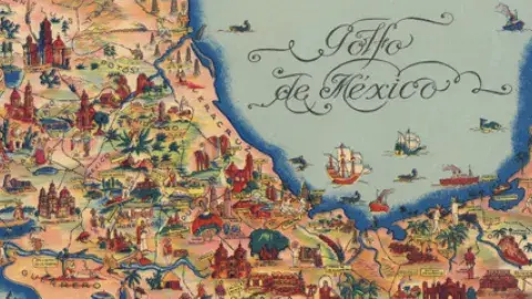 Pictorial Map of Mexico, Fischgrind Publishing, Cartographer Miguel Gomez Medina, 1931