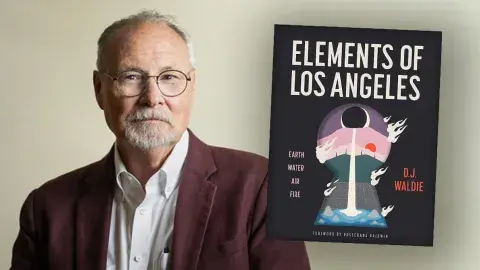 Author D.J. Waldie and his latest book, Elements of Los Angeles: Earth, Water, Air, Fire