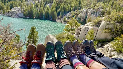 4 pairs of hiking boots