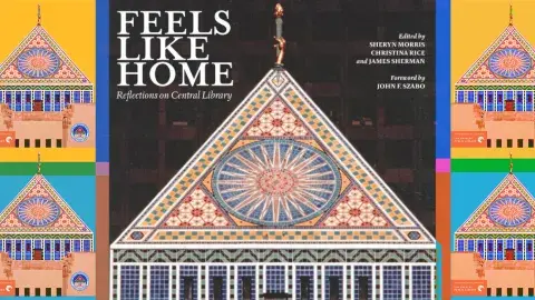 Graphic with Feels Like Home book cover