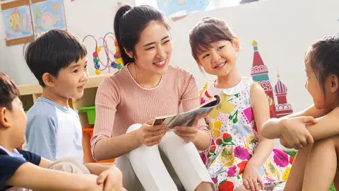 children reading during storytime