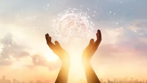 Hands reaching to the sky