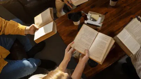 people reading together