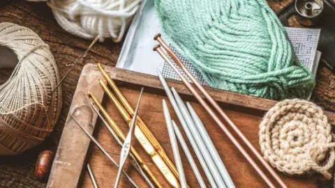 Knitting hooks and yarn