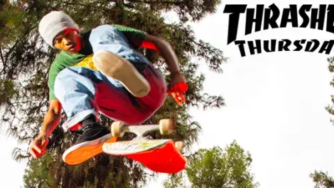 skateboarder with text "Thrasher Thursday'