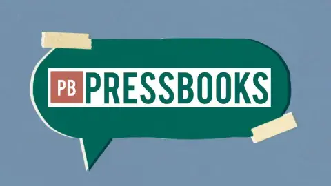 text in a speech bubble saying pressbooks