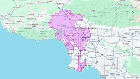 representative map of Los Angeles