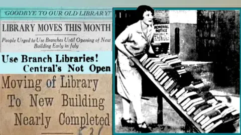 Collage of newspapers from Central opening