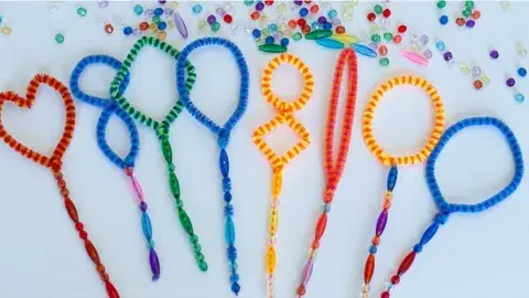 Bubble wands made from pipe cleaners