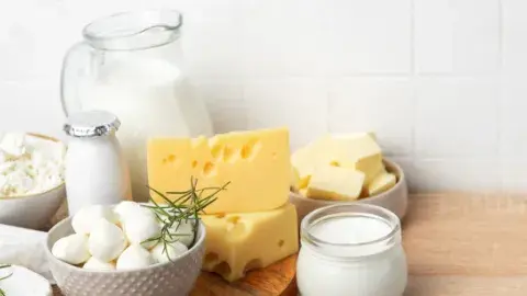 Table with dairy products