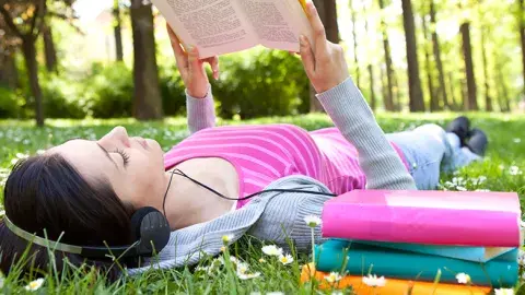 girl reading a book