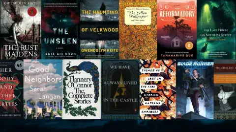 Collage of horror books by women