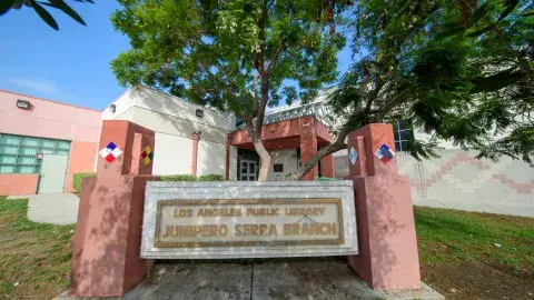 exterior of Junipero Serra Branch Library