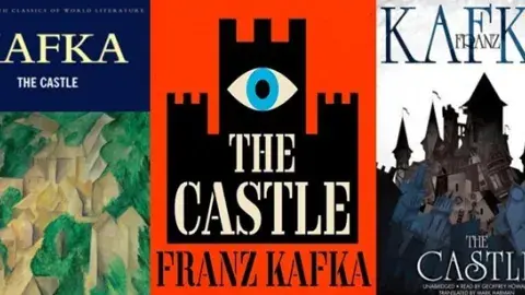 Various book covers of The Castle by Franz Kafka