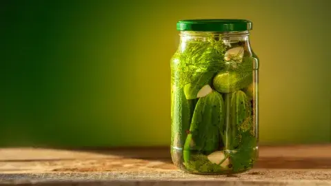 pickles in a glass jar
