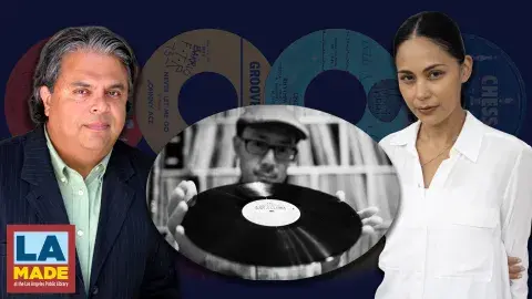 2 singers and a dj holding a record in the center