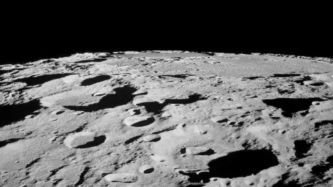 lunar surface against black space 