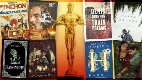 Collage of Oscar nominated films and their adapted books