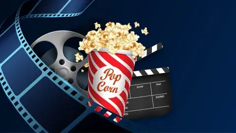 Film Popcorn and Clapboard