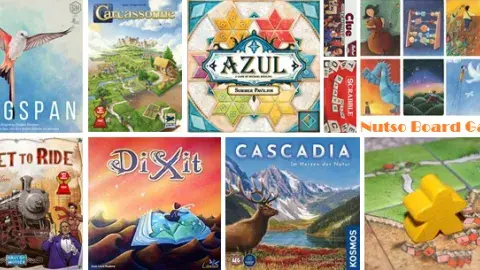 collage of board games