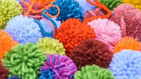Balls of fluffy yarn.