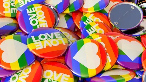 Rainbow patterned pins