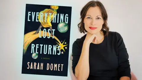 Author Sarah Domet and her latest novel, Everything Lost Returns
