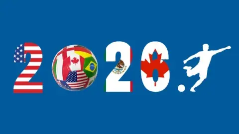 the number 2026 with flags in the design