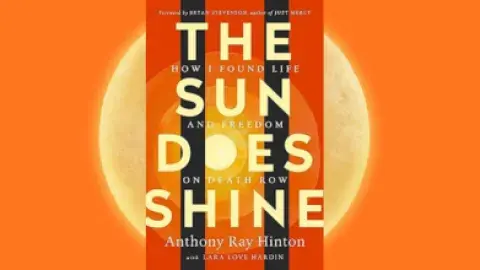 Cover of the book The Sun Does Shine with image of the sun behind on an orange background