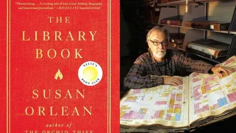 Glen Creason with The Library Book cover