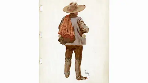 Autograph and Illustration of back of Richard Elwood Dodge, 1907