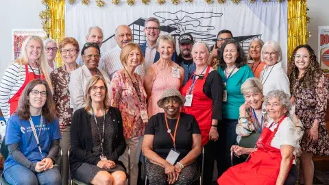 group photo of friends of the library volunteers