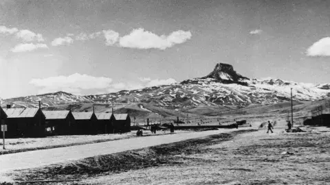 Panoramic view of Heart Mountain Relocation Center.
