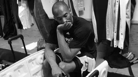 Kobe Bryant in locker room