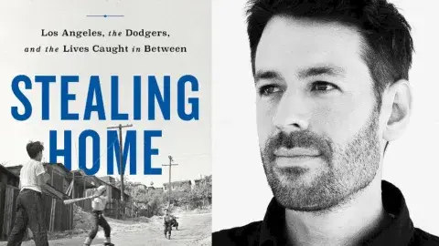 Author Eric Nusbaum and Stealing Home book cover