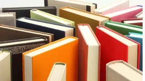 Various colorful books.
