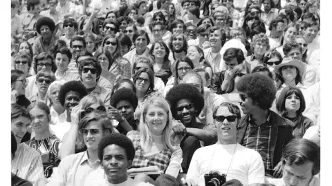 historic photo of students seated outdoors