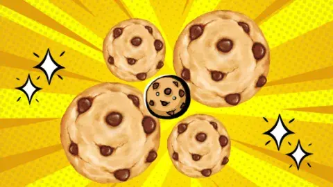 cookies on a yellow cartoon background