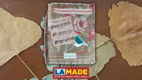 homemade journal and leaves