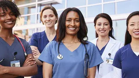 diverse, female medical professionals