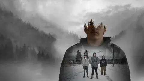 Silhouette of a teen with 3 teens in the same outline 