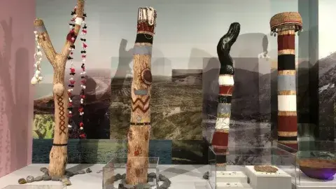 Native American painted ancestor poles
