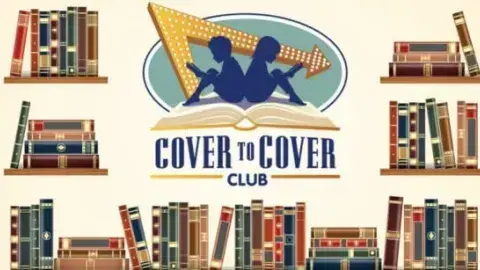 Promotional graphic for a reading program called Cover to Cover Club.