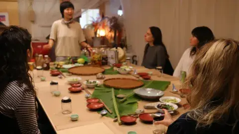 Jessica Wang conducting a demonstration
